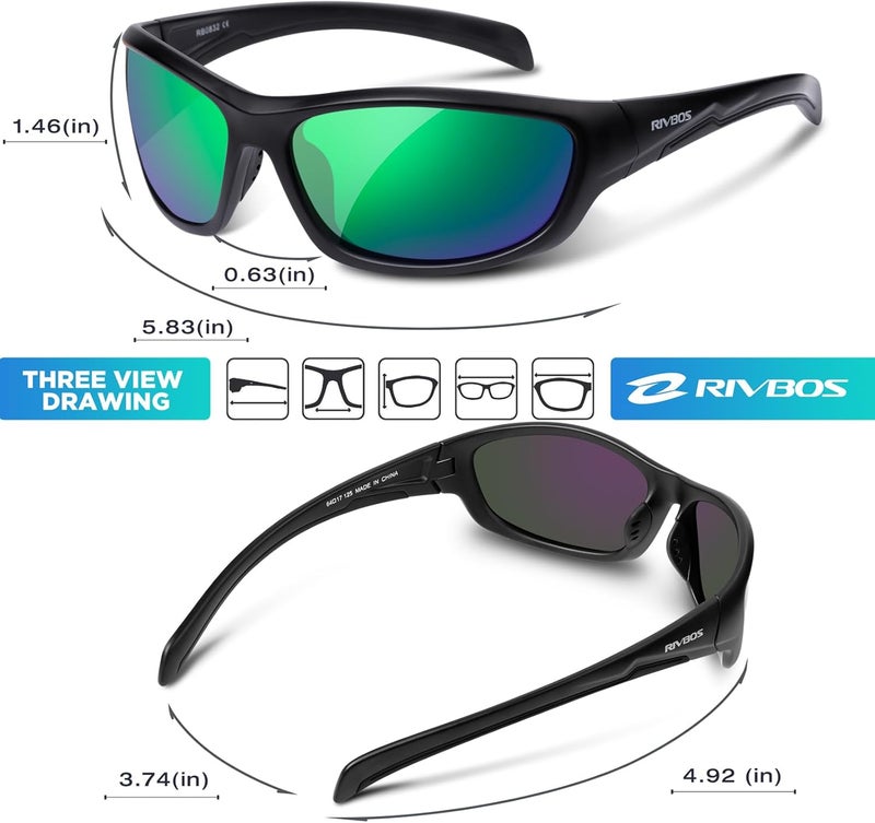 RIVBOS Polarized Sunglasses UV400 Protection for Men's and Women's Fishing, Cycling, and Outdoor Activities RB832 - Image 2